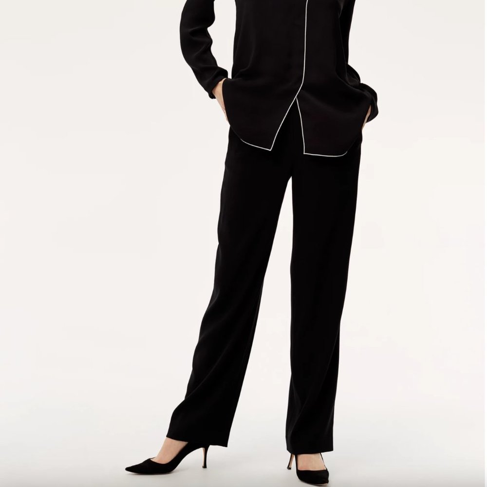 Babaton Aritzia Cohen Black Pleated Dress Pants Size 8